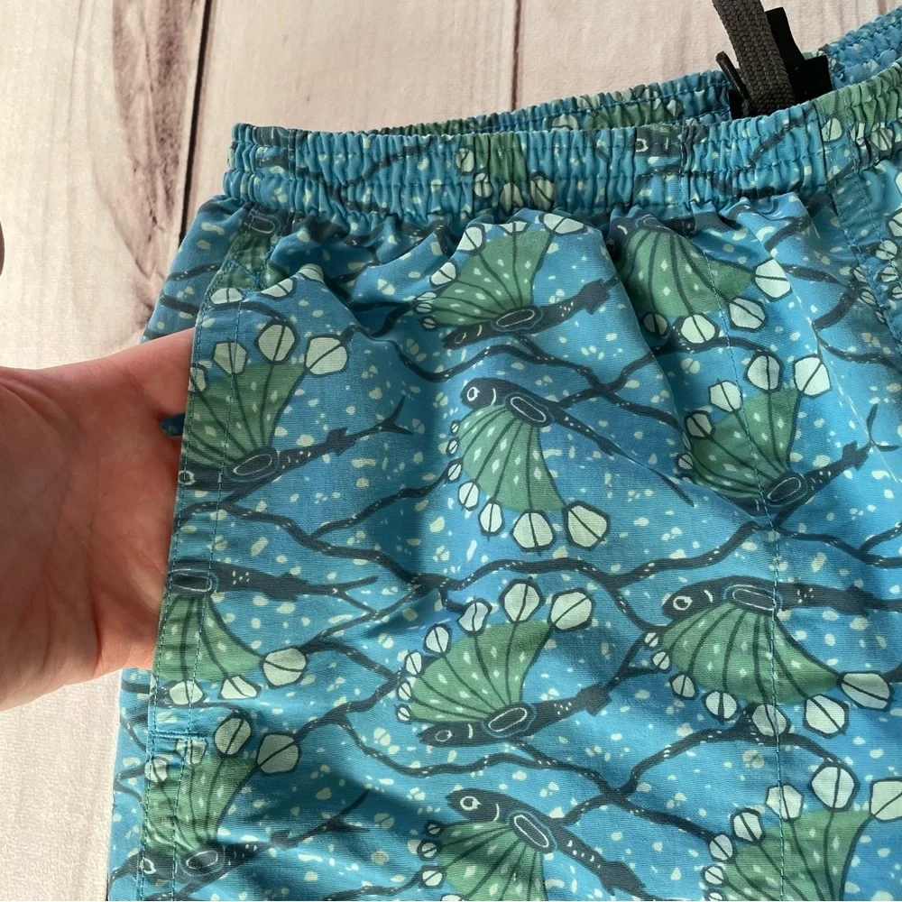 Patagonia Baggies Swim Shorts Mens S Blue 4.5” Long Hexy Fish Radar Active Lined - Picture 2 of 13